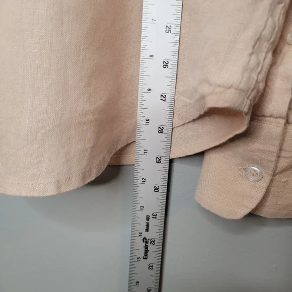 Quince Linen Button Up Men's Size XL Driftwood Beige Relaxed Long Sleeve Coastal - Picture 7 of 9